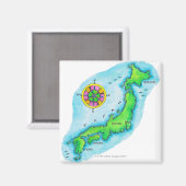 Kaart van Japan Magneet (Voorkant / Achterkant)