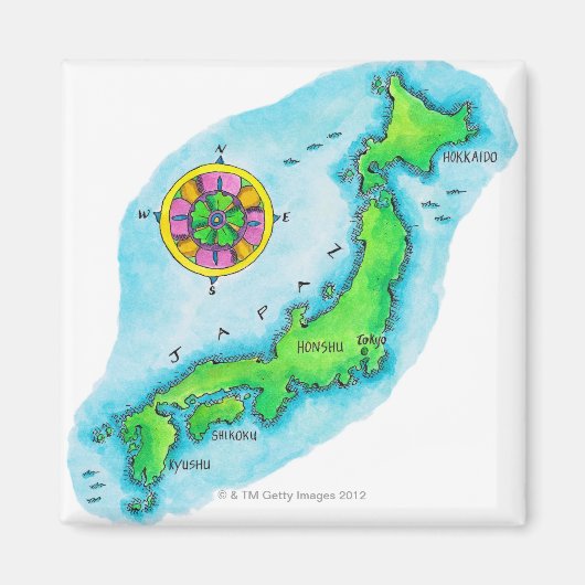 Kaart van Japan Magneet (Voorkant)