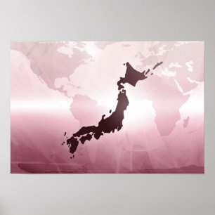 Kaart van Japan Poster
