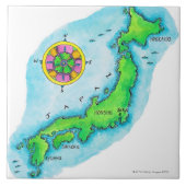 Kaart van Japan Tegeltje (Voorkant)