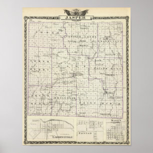 Kaart van Jasper County, Lawrenceville Poster