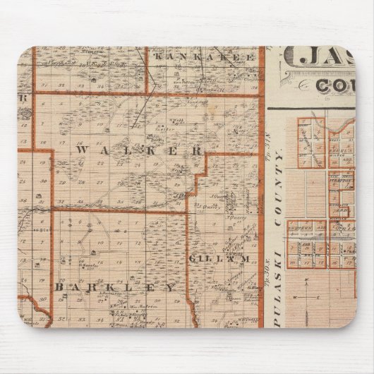 Kaart van Jasper County Muismat (Voorkant)