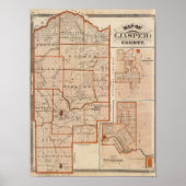 Kaart van Jasper County Poster (Voorkant)