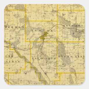 Kaart van Jasper County, staat Iowa Vierkante Sticker