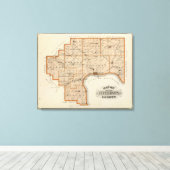 Kaart van Jefferson County Canvas Afdruk (Insitu (Houten vloer))