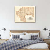 Kaart van Jefferson County Canvas Afdruk (Insitu (Slaapkamer))