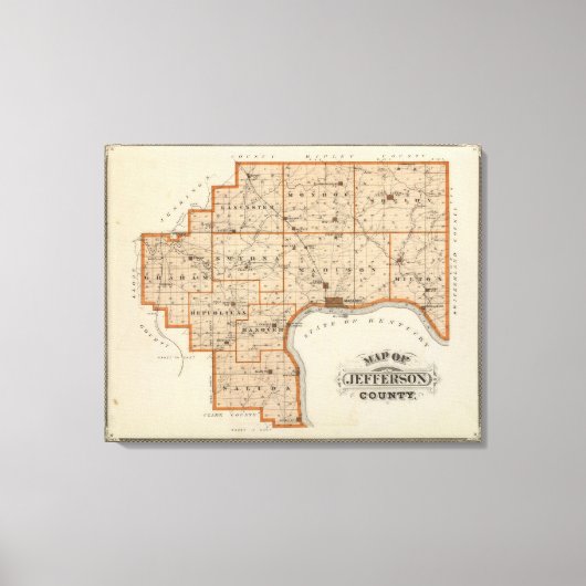 Kaart van Jefferson County Canvas Afdruk (Voorkant)
