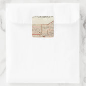 Kaart van Jennings County Vierkante Sticker (Tas)