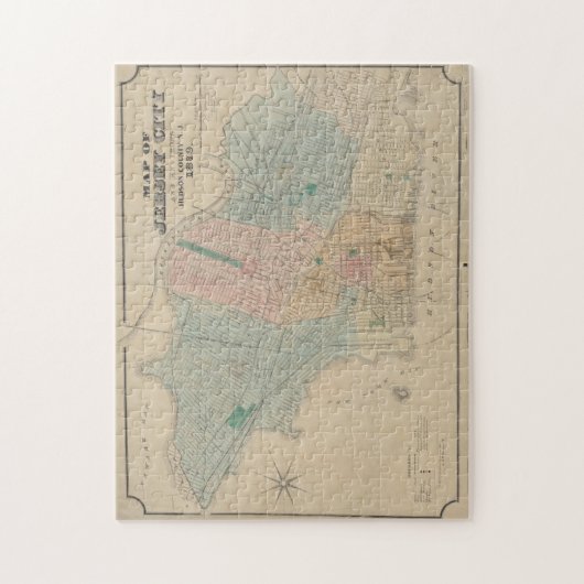  kaart van Jersey City NJ (1879) Legpuzzel (Verticaal)