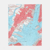  kaart van Jersey City NJ (1955) 2 Fleece Deken (Voorkant)