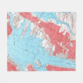  kaart van Jersey City NJ (1955) 2 Fleece Deken (Voorkant (Horizontaal))