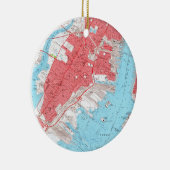  kaart van Jersey City NJ (1955) 2 Keramisch Ornament (Rechts)