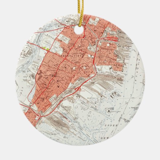  kaart van Jersey City NJ (1955) Keramisch Ornament (Voorkant)