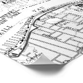  kaart van Jersey City NJ (1967) BW Poster (Hoek)