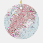  kaart van Jersey City NJ (1967) Keramisch Ornament (Achterkant)