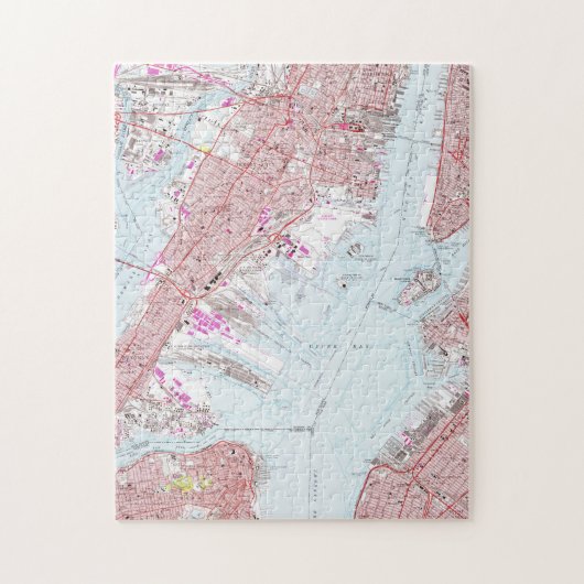 kaart van Jersey City NJ (1967) Legpuzzel (Verticaal)