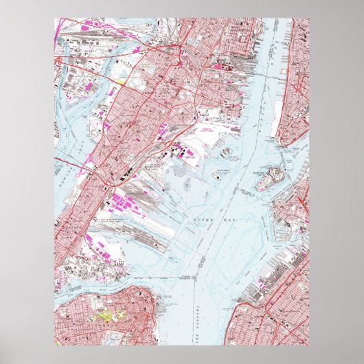  kaart van Jersey City NJ (1967) Poster (Voorkant)