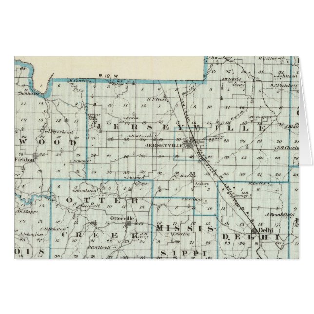 Kaart van Jersey County (Voorkant Horizontaal)