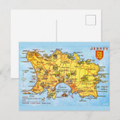 Kaart van Jersey uit de vintage tijd (Voorkant / Achterkant)