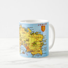 Kaart van Jersey uit de Vintage-tijd Koffiemok