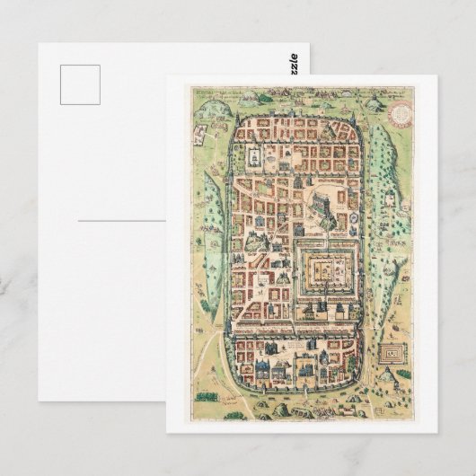  kaart van Jeruzalem Briefkaart (Voorkant / Achterkant)