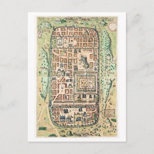 kaart van Jeruzalem Briefkaart (Voorkant)