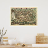 Kaart van Jeruzalem door Nicolaes Visscher 1660 Poster (Keuken)