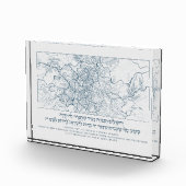 Kaart van Jeruzalem: Een Psalmcitaat in het Hebree Fotoblokken (Rechts)