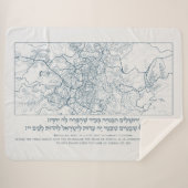Kaart van Jeruzalem: Een Psalmcitaat in het Hebree Sherpa Deken (Voorkant (horizontaal))