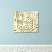 Kaart van Jeruzalem en het omringende gebied, uit  Canvas Afdruk (Insitu (Houten vloer))