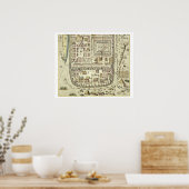 Kaart van Jeruzalem en het omringende gebied, uit  Poster (Keuken)