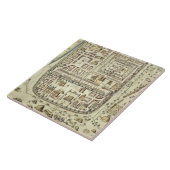 Kaart van Jeruzalem en het omringende gebied, uit  Tegeltje (Zijkant)