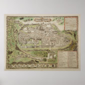  kaart van Jeruzalem Israël (16e eeuw) Poster (Voorkant)
