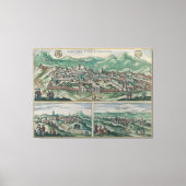  kaart van Jeruzalem, Nazareth en Rame Israel Canvas Afdruk (Voorkant)