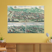 kaart van Jeruzalem, Nazareth en Rame Israel Canvas Afdruk (Insitu (Woonkamer))