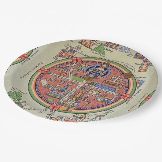 Kaart van Jeruzalem papier bord (Gekanteld)