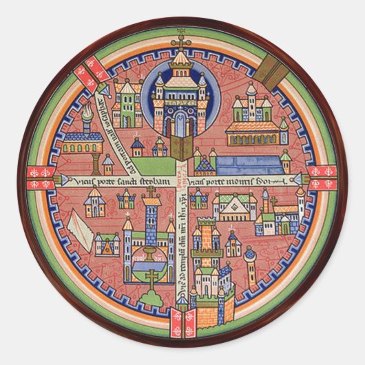 Kaart van Jeruzalem sticker (Voorkant)