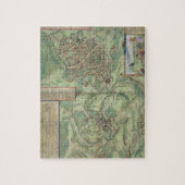 Kaart van Jeruzalem uit "Civitates Orbis Terrarum" Legpuzzel (Verticaal)