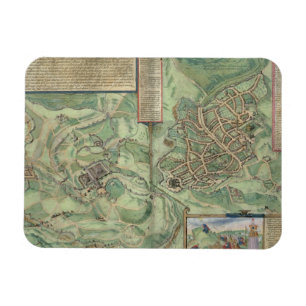 Kaart van Jeruzalem uit "Civitates Orbis Terrarum" Magneet