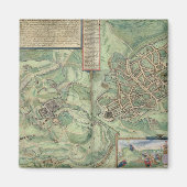 Kaart van Jeruzalem uit "Civitates Orbis Terrarum" Magneet (Voorkant)