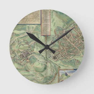 Kaart van Jeruzalem uit "Civitates Orbis Terrarum" Ronde Klok