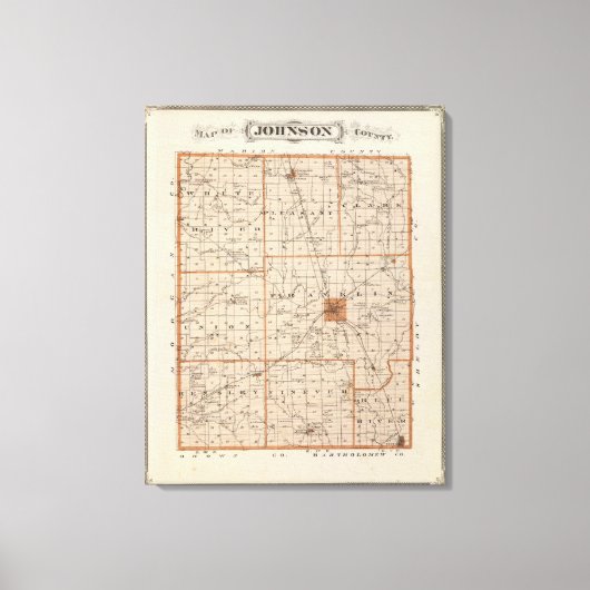 Kaart van Johnson County Canvas Afdruk (Voorkant)