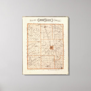 Kaart van Johnson County Canvas Afdruk