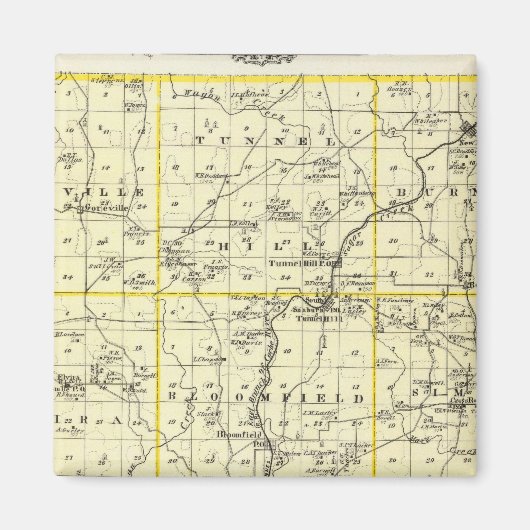 Kaart van Johnson County en Wenen Magneet (Voorkant)