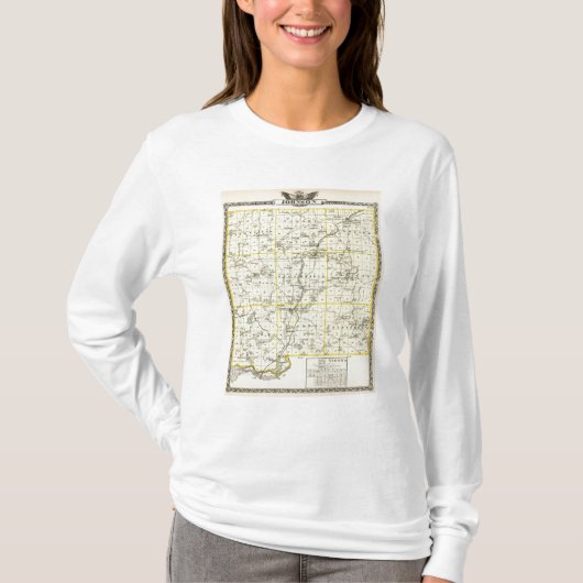 Kaart van Johnson County en Wenen T-shirt (Voorkant)