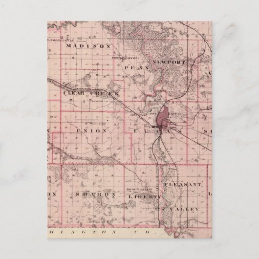Kaart van Johnson County, staat Iowa (Voorkant)