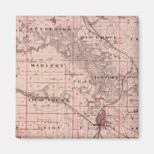 Kaart van Johnson County, staat Iowa Magneet