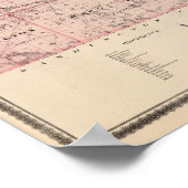 Kaart van Johnson County, staat Iowa Poster (Hoek)