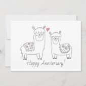 Kaart van Jubileum van Whimsical Llamas (Voorkant)