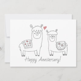 Kaart van Jubileum van Whimsical Llamas